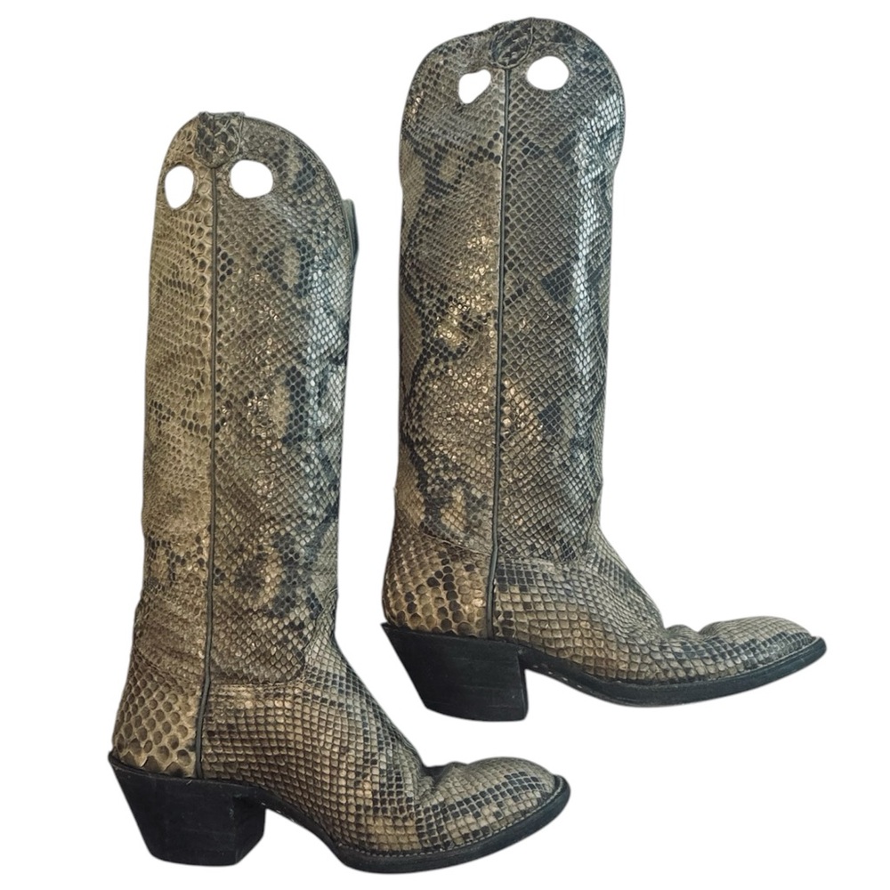 Hondo Snakeskin Tall Cowboy Western Vintage Boots women’s size 7 B